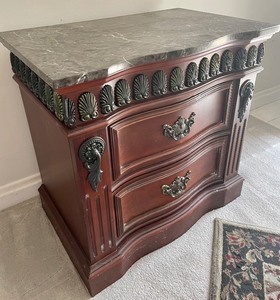 lot 1 image: Beautiful Accent Table with Drawers and Marble Top