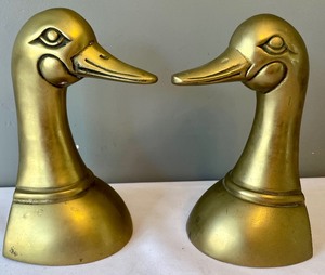 lot 26 image: Beautiful Brass Duck Bookends