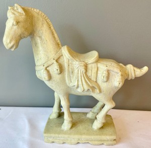 lot 36 image: 2 Magnificent Marble Horse Figurines