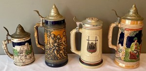 lot 55 image: Four Vintage Collectible Steins