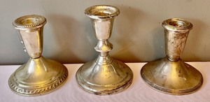 lot 95 image: Variety of Weighted Sterling Silver Candle Holders