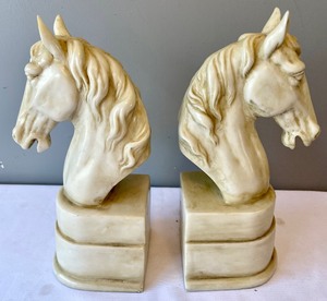 lot 94 image: Pair of Remarkable Resin Horse Bookends