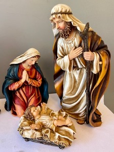 lot 216 image: Remarkable Resin Nativity Set