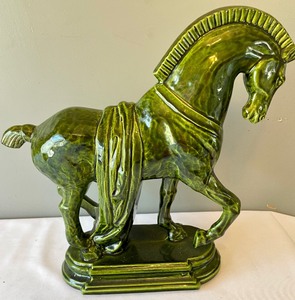 lot 221 image: Great Green Ceramic Horse