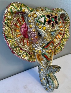 lot 244 image: Bedazzled Elephant Decor