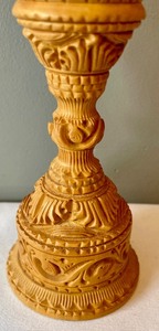 lot 135B image: Ornate Carved Wood Candle Holder