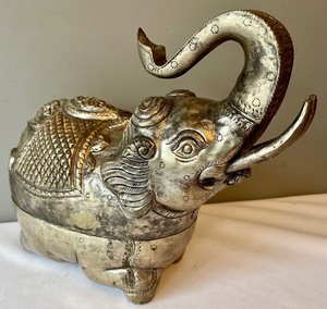 lot 155 image: Metal Elephant Container