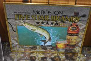 Mr. Boston Brandy Mirror Sign