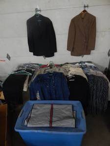 lot 20 image: Large Lot Of Mens Clothes LXL With Tote & Lid
