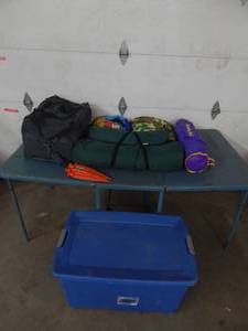 lot 9 image: Greatland Tent, Ready Bed, Blankets, Bag, Tent Stakes-Includes Tote With Lid