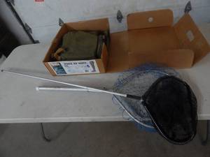 lot 30 image: Rubber Hip Waders Size 10 & 2-Nets