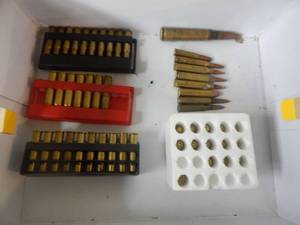 lot 44 image: 30.06 & 30-30 Empty Brass & Assorted Ammo 380, 7mm, 270, 45  70-More