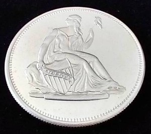 Seated Liberty 1 Oz Silver Round