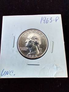 1963 90% Silver Washington Quarter