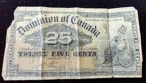 1900 Canadian 25c Fractional Shinplaster Note