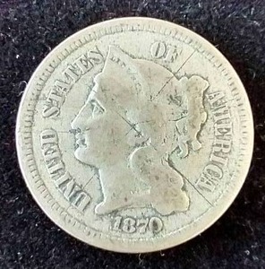 1870 3 Cent Nickel