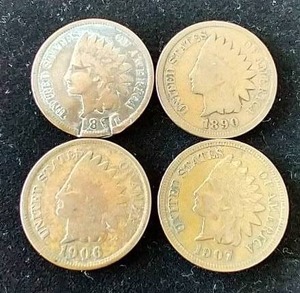 4 Indian Head Pennies