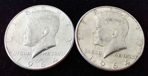 2 90% Silver Kennedy Half Dollars