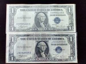 2 1935 Silver Certificate $1 Notes
