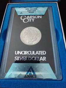 1885-CC Morgan - GSA Hoard - MS62 With COA & Box