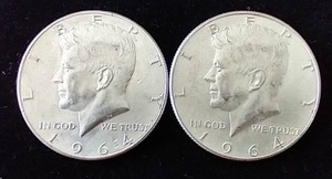 2 90% Silver Kennedy Half Dollars