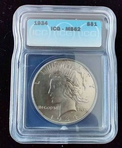 1934 Peace Dollar - MS62