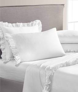 Martha Stewart Collection Signature 4 Piece White Ruffle Sheet Set-King