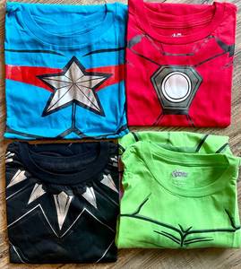Lot of 4 Marvel Superhero Youth T-Shirts Size XL