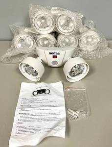 Lot of 4 Night Eye Battery Operated Wall Mount Security Lights-White