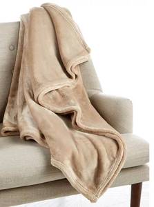 Charter Club Cozy Tan Plush Throw, 50 x 70