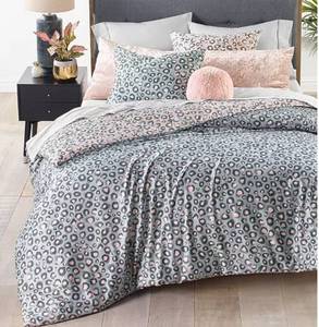 Martha Stewart Pink Gray Cheetah Comforter Set FullQueen