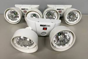 Lot of 3 Night Eye Battery Operated Wall Mount Security Lights-White.&nbsp&nbsp