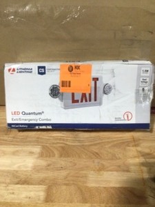 lot 6 image: Lithonia Lighting Contractor Select LHQM Series 120277-Volt Integrated LED White and Red Exit Emergency Combo W 9.6V BTRY