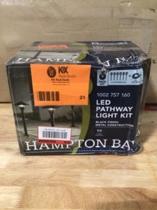 lot 21 image: Hampton Bay Low-Voltage 30-Watt Integrated LED Outdoor Black Landscape Path Light Kit (6-Pack) Open box