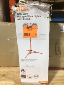 lot 23 image: HDX 1200-Watt Halogen Tripod Work Light Open box