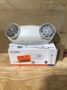 lot 24 image: Lithonia Lighting Contractor Select ELM 120277-Volt Integrated LED White Emergency Light Fixture with Battery Open box