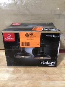 lot 27 image: Globe Electric Jameson 1-Light Oil Rubbed Bronze Outdoor Wall Lantern Sconce (2-Pack) Open box