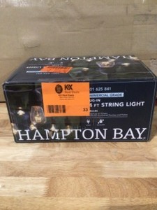 lot 33 image: Hampton Bay 12-Light 24 ft. Black Commercial Incandescent String LightOpen box