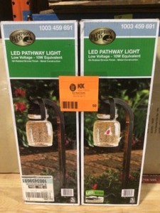 lot 50 image: Hampton Bay 4.5-Watt Oil Rubbed Bronze Outdoor Integrated LED Landscape Path Light  open box 2 units