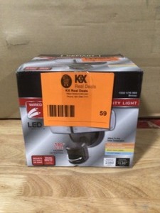 lot 59 image: Defiant 180-Degree Bronze Motion Activated Outdoor Integrated LED Twin Head Flood Light with Adjustable Color TemperatureOpen box