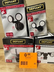 lot 83 image: Lot of assorted Defiant Motion security  lights various models andcconditions  Black