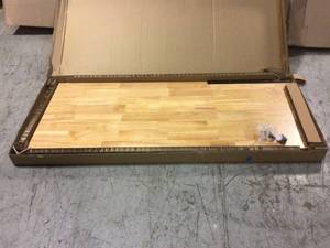 56 in. Solid Wood Work Surface for Heavy Duty Welded Steel Garage Storage System by Husky Customer Returns See Pictures