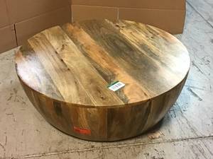 Poly and Bark Goa 36 in. Natural Medium Round Wood Coffee Table