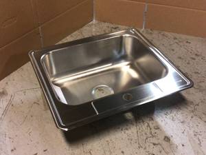 Drop-In Stainless Steel 25 in. 1-Hole Single Bowl Kitchen Sink by Glacier Bay Customer Returns See Pictures