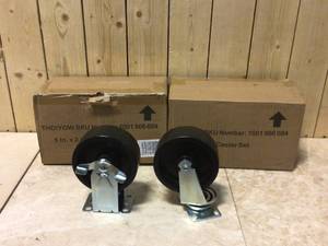 5 in. Caster Kit for Ready-to-Assemble Steel Garage Base Cabinets by Husky Customer Returns See Pictures