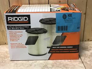 1-Layer Standard Pleated Paper Filter for Most 5 Gal. and Larger RIDGID WetDry Shop Vacuums (2-Pack) by RIDGID Customer Returns See Pictures