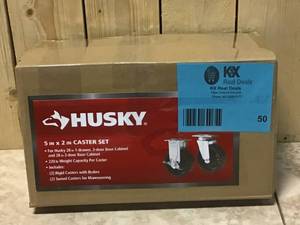 5 in. Caster Kit for Ready-to-Assemble Steel Garage Base Cabinets by Husky Customer Returns See Pictures