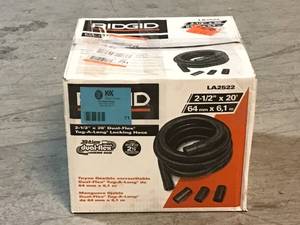 2-12 in. x 20 ft. Dual-Flex Tug-A-Long Locking Vacuum Hose for RIDGID WetDry Shop Vacuums by RIDGID Customer Returns See Pictures