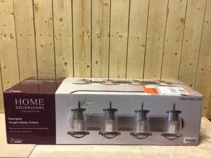 Georgina 4 Light Steel Modern Bathroom Vanity Light by Home Decorators Collection Customer Returns See Pictures