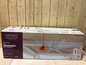 Kensgrove 72 in. Integrated LED IndoorOutdoor White Ceiling Fan with Light and Remote Control by Home Decorators Collection Customrer Returns See Pictures